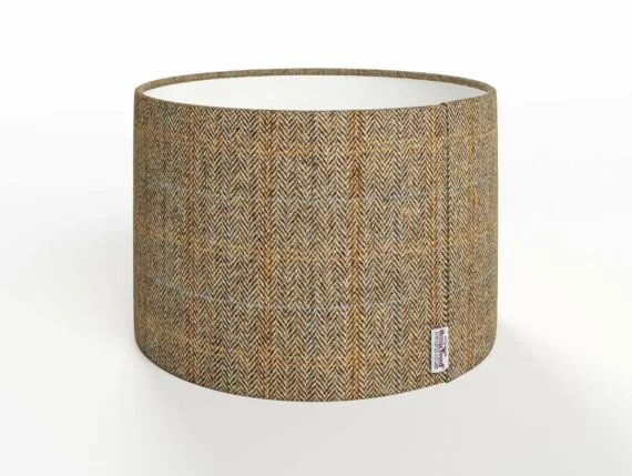 harris tweed lampshades, herringbone moss lampshade, beige herringbone lampshade, beige harris tweed lampshade