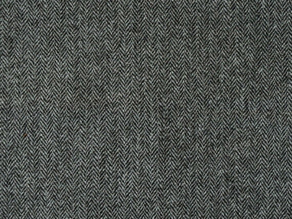 Harris Tweed grey fabric, herringbone upholstery fabric