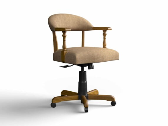 Designer Chair Gallery Captains Chair in Twill Camel with Light Oak legs